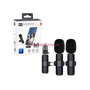 Dual Wireless Lapel Microphone Lavalier Mic TYPE-C Android Phones IPhone + IOS Adapter