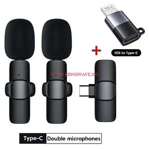 DUAL Type-c Wireless Lapel Microphone For IPhone & Android + IOS Adapter