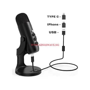 Podcast Condenser Microphone Stand Holder Audio Video Streaming Studio Interview Desktop Stand Recording Laptop PC Computer