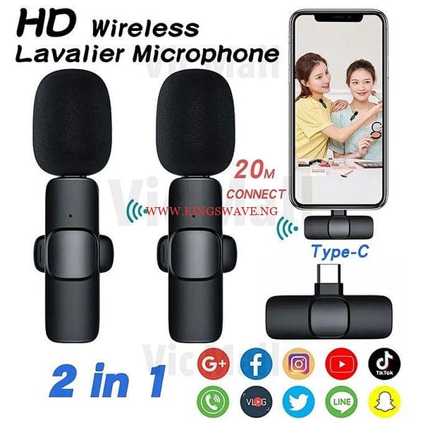 3pcs New Wireless Lavalier Microphone Portable Audio Video Recording Mini Mic