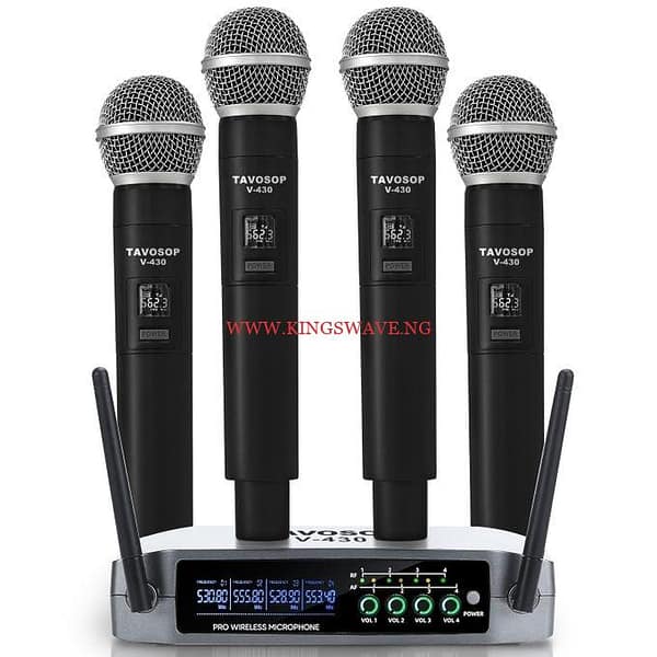 4 Channel Professional Wireless Microphone System With Cordless 4 Handheld Mics, Ideal For Home Party Singing Karaoke Meeting
