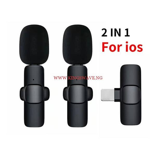2 In 1 Wireless Lavalier Microphone Portable Audio Mic For IOS