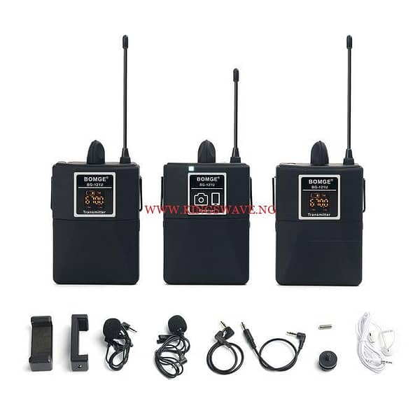 2 Transmitter Wireless Lavalier Lapel Microphone