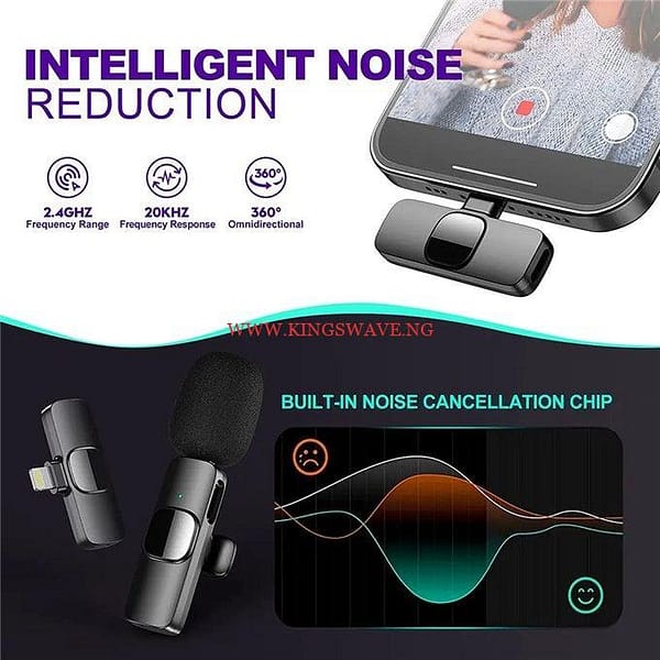 3pcs New Wireless Lavalier Microphone Portable Audio Video Recording Mini Mic - Image 2