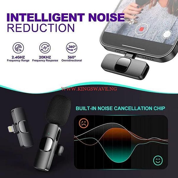 New Wireless Lavalier Microphone Portable Audio Video Recording Mini Mic. - Image 2