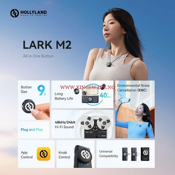 Lark M2 Wireless Lavalier Microphone For Camera PC Laptop Phones, Mini Lapel Microphone Wireless, 48KHz 24Bit, 1000ft Range, - Image 2