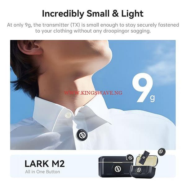 Lark M2 Wireless Lavalier Microphone For Camera PC Laptop Phones, Mini Lapel Microphone Wireless, 48KHz 24Bit, 1000ft Range, - Image 3