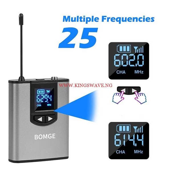 UHF Wireless Microphone Headband Lapel Dual Mic Fro Teching - Image 3