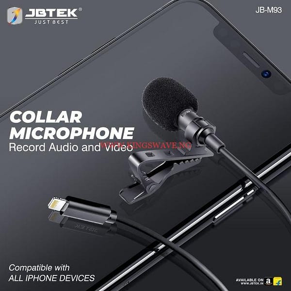 HIGH QUALITY Tie Clip ORIGINAL IPhone Mic Lapel Lavalier Microphone For Vlogging Interview Etc. With / Noise Cancellation - Image 4