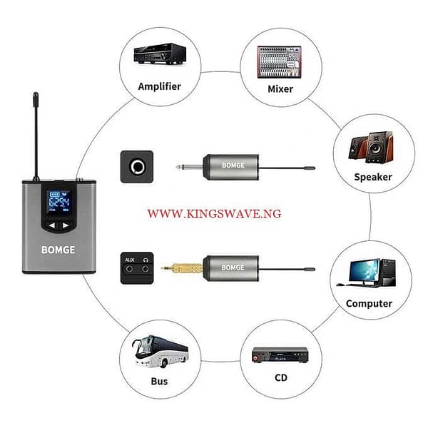 UHF Wireless Microphone Headband Lapel Dual Mic Fro Teching - Image 4