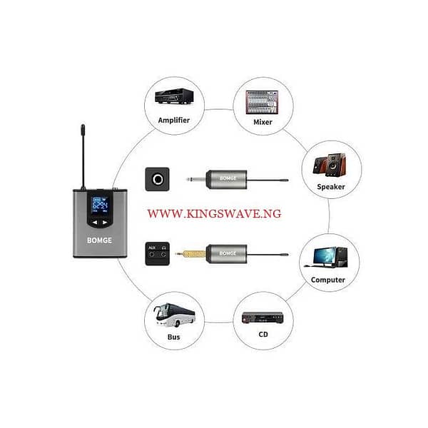 UHF Wireless Microphone Headband Lapel Dual Mic Fro Teching - Image 4