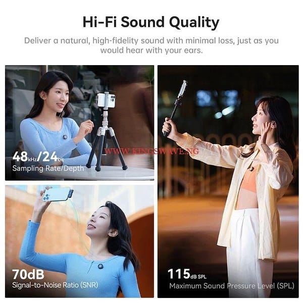 Lark M2 Wireless Lavalier Microphone For Camera PC Laptop Phones, Mini Lapel Microphone Wireless, 48KHz 24Bit, 1000ft Range, - Image 4