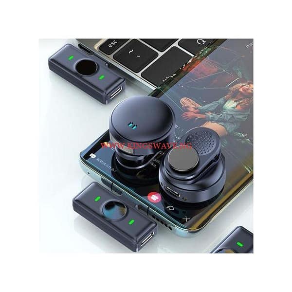 12-15 Hours Long Range Coverage/Noise Cancellation/Power Bank Charging/ 3 In 1 Wireless Lapel Microphone For IPhone/Android - Image 5