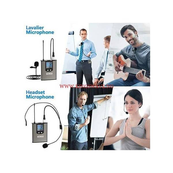 UHF Wireless Microphone Headband Lapel Dual Mic Fro Teching - Image 6