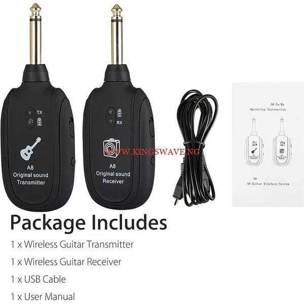 A8 UHF Wireless Guitar Transmitter Receiver Set 730mhz 50M - Image 8